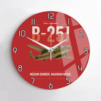 Thumbnail for B-25J Mitchell design on red no frame wall clock