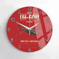 Thumbnail for Sikorsky UH-60M Black Hawk design on red no frame wall clock
