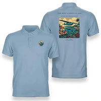 Thumbnail for VINTAGE G4410 - The Reef Garden Glass - Double-Side Polo T-Shirt design on lightblue