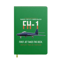 Thumbnail for FH-1 Phantom First Jet Takes the Deck design on green notebook