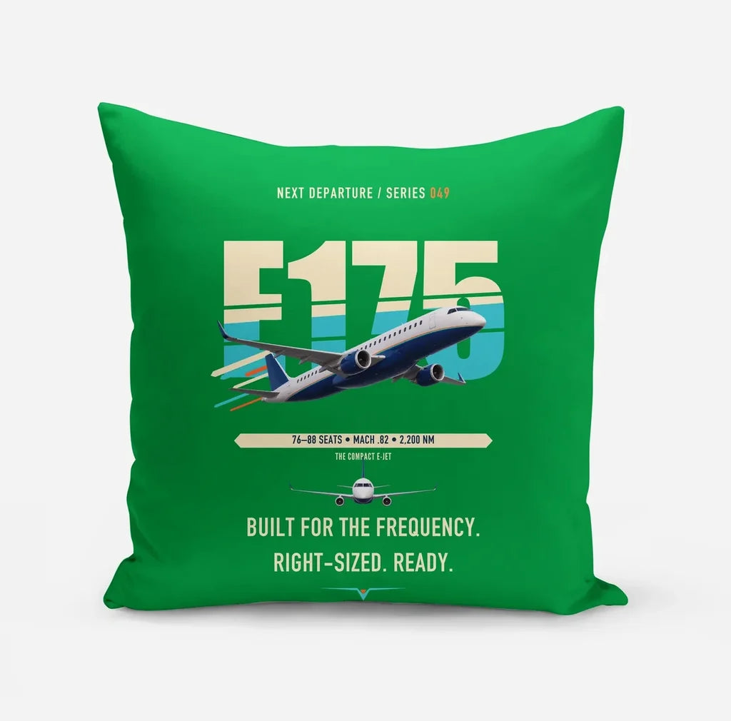 Embraer E175 design on green pillow