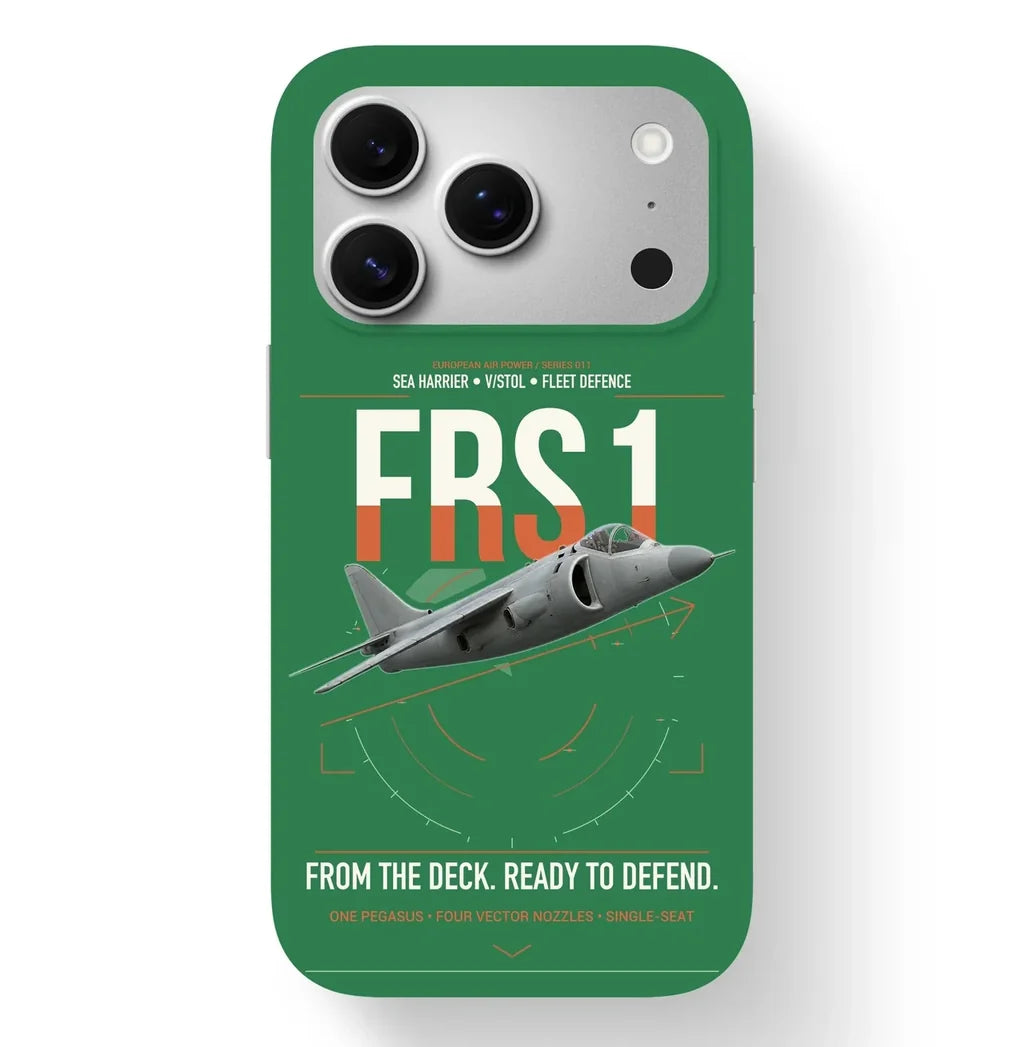 British Aerospace Sea Harrier FRS.1 design on green magsafe iphone case, for iPhone 17 Pro