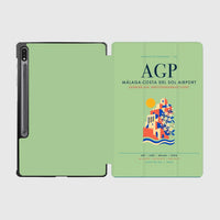 Thumbnail for Malaga-Costa del Sol Airport (AGP) design on light green samsung tablet tablet case