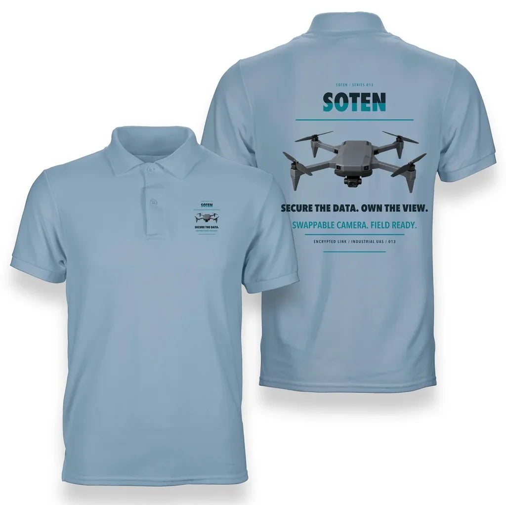 ACSL SOTEN design on light blue polo