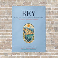 Thumbnail for Beirut Rafic Hariri International Airport BEY vertical canvas print - no frame - light blue background