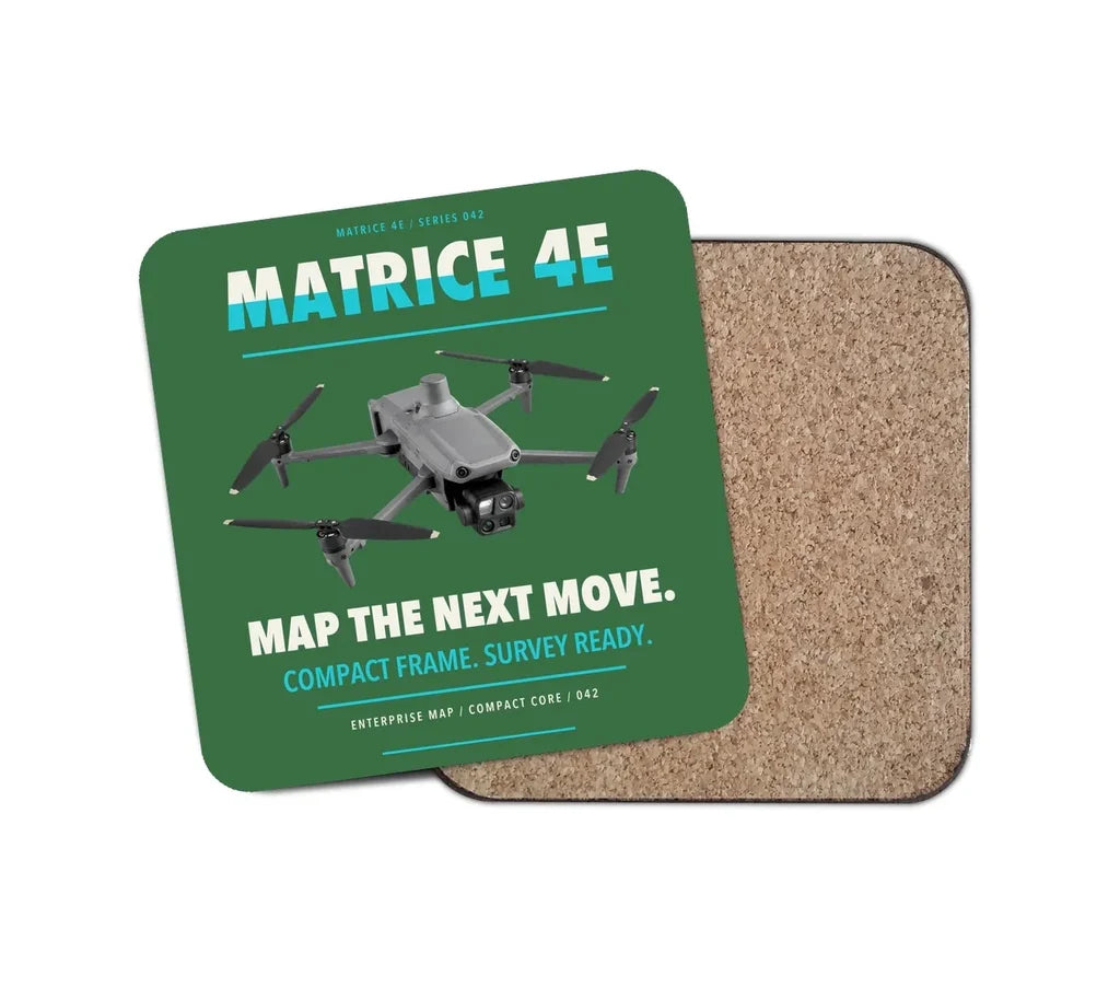 DJI Matrice 4E design on green 1 piece coaster