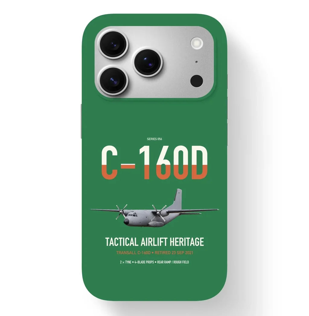 Transall C-160D design on green magsafe iphone case, for iPhone 17 Pro