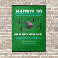 Thumbnail for DJI Matrice 30 vertical canvas print - framed - green background