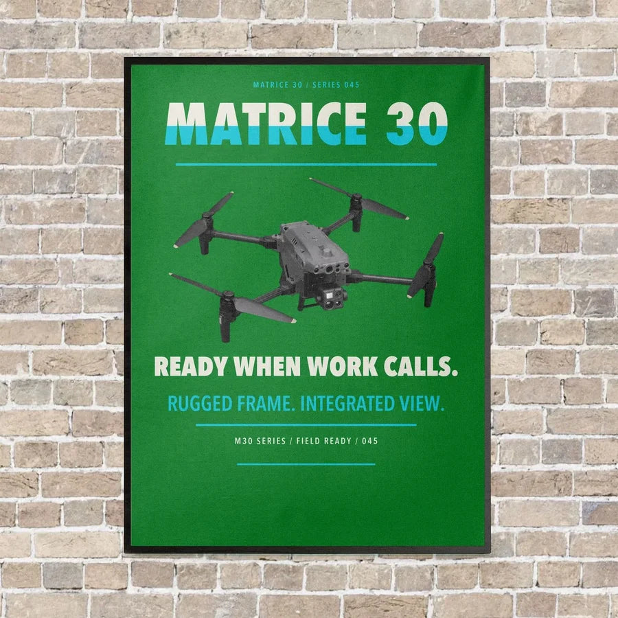 DJI Matrice 30 vertical canvas print - framed - green background