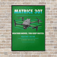 Thumbnail for DJI Matrice 30T vertical canvas print - framed - green background