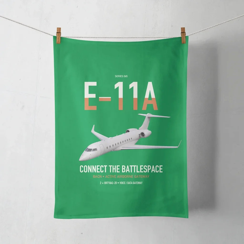 E-11A BACN design on green towel