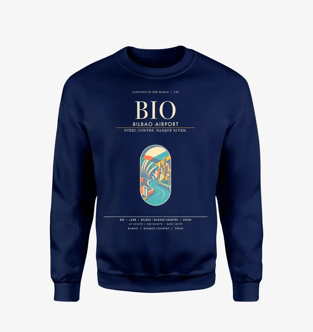 Bilbao Airport BIO Sweatshirt - Navy Blue