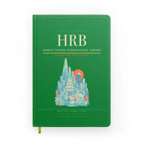 Thumbnail for Harbin Taiping International Airport (HRB) design on green notebook