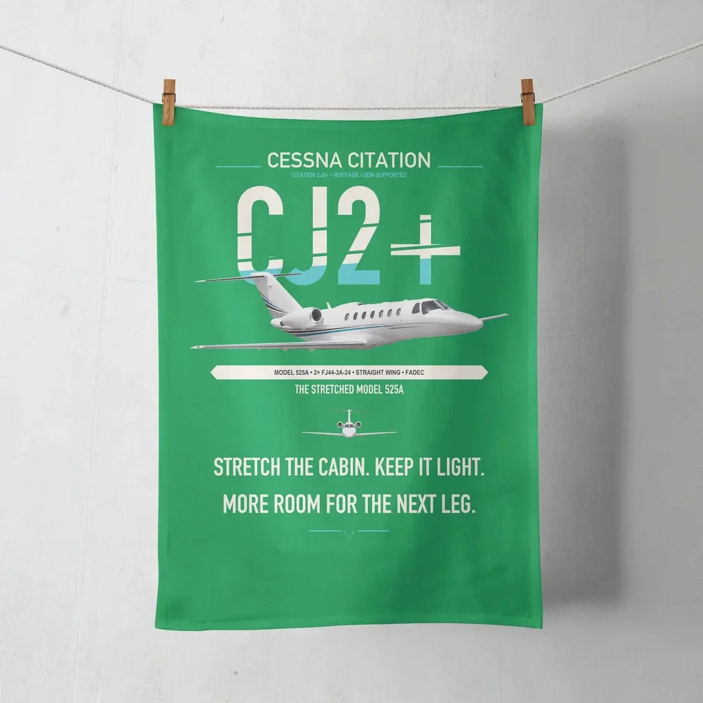 Cessna Citation CJ2+ design on green towel