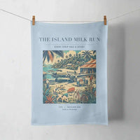 Thumbnail for VINTAGE G4084 - The Island Milk Run - Designed Towels design on lightblue