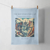 Thumbnail for VINTAGE G4253 - The Mountain Pass Gap - Designed Towels design on lightblue