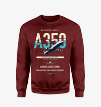 Thumbnail for Airbus A350-1000 design on wine red sweatshirt