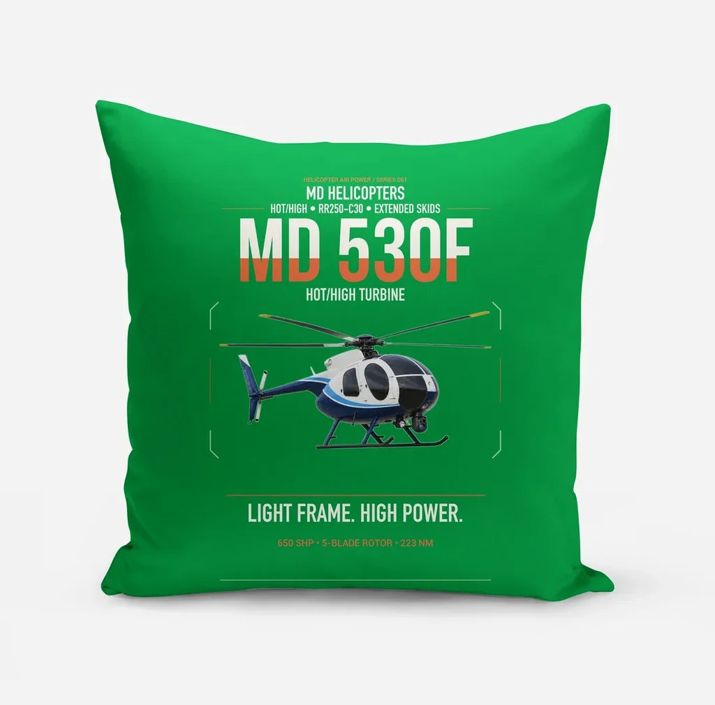 MD Helicopters MD 530F design on green pillow