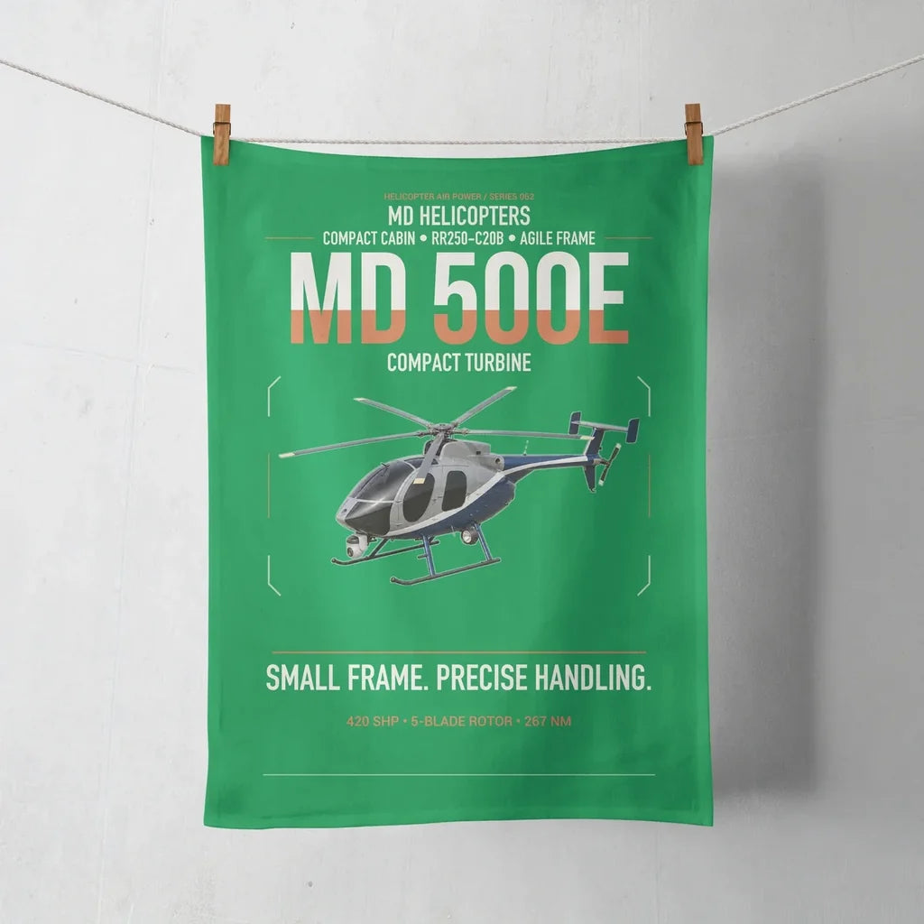 MD Helicopters MD 500E design on green towel