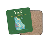 Thumbnail for Yakutat Airport (YAK) design on green 1 piece coaster