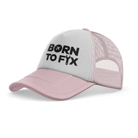 Thumbnail for Born To Fix Airplanes trucker cap - light pink