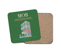 Thumbnail for Mobile Regional Airport (MOB) design on green 1 piece coaster