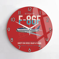 Thumbnail for F-86F Sabre design on red no frame wall clock