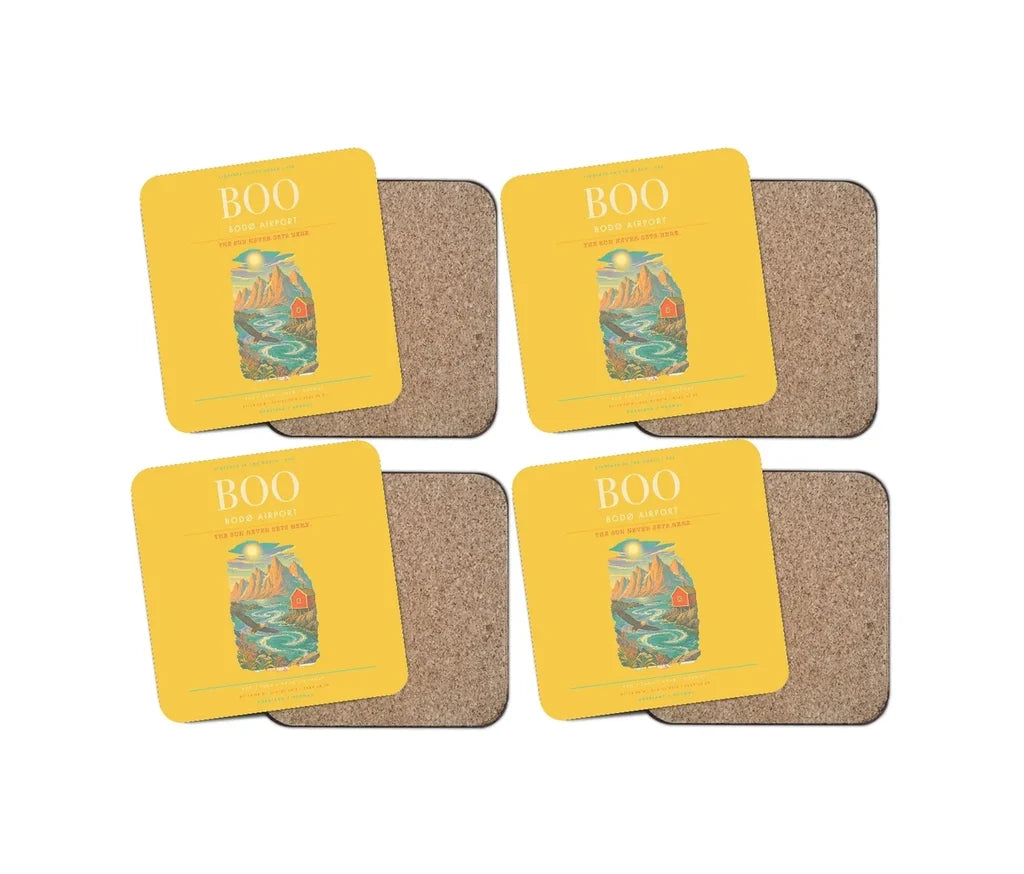 Bod Airport BOO Coaster 4-Pieces-Set - Yellow