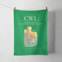 Thumbnail for Cardiff Airport (CWL) design on green towel