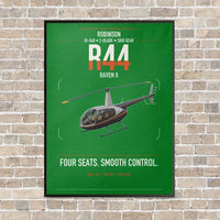 Thumbnail for Robinson R44 Raven II vertical canvas print - framed - green background