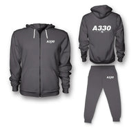 Thumbnail for Super Airbus A330 Zipped Hoodie - Dark Gray