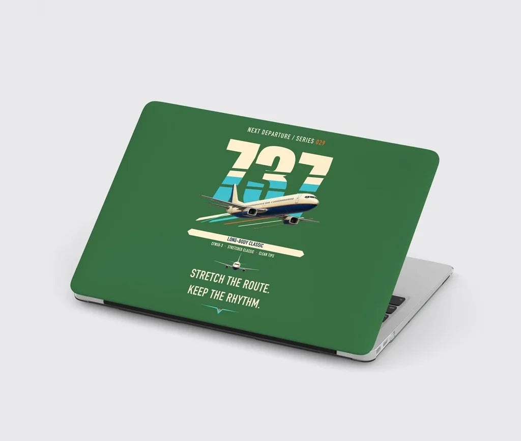 Boeing 737-400 Classic design on green MacBook case