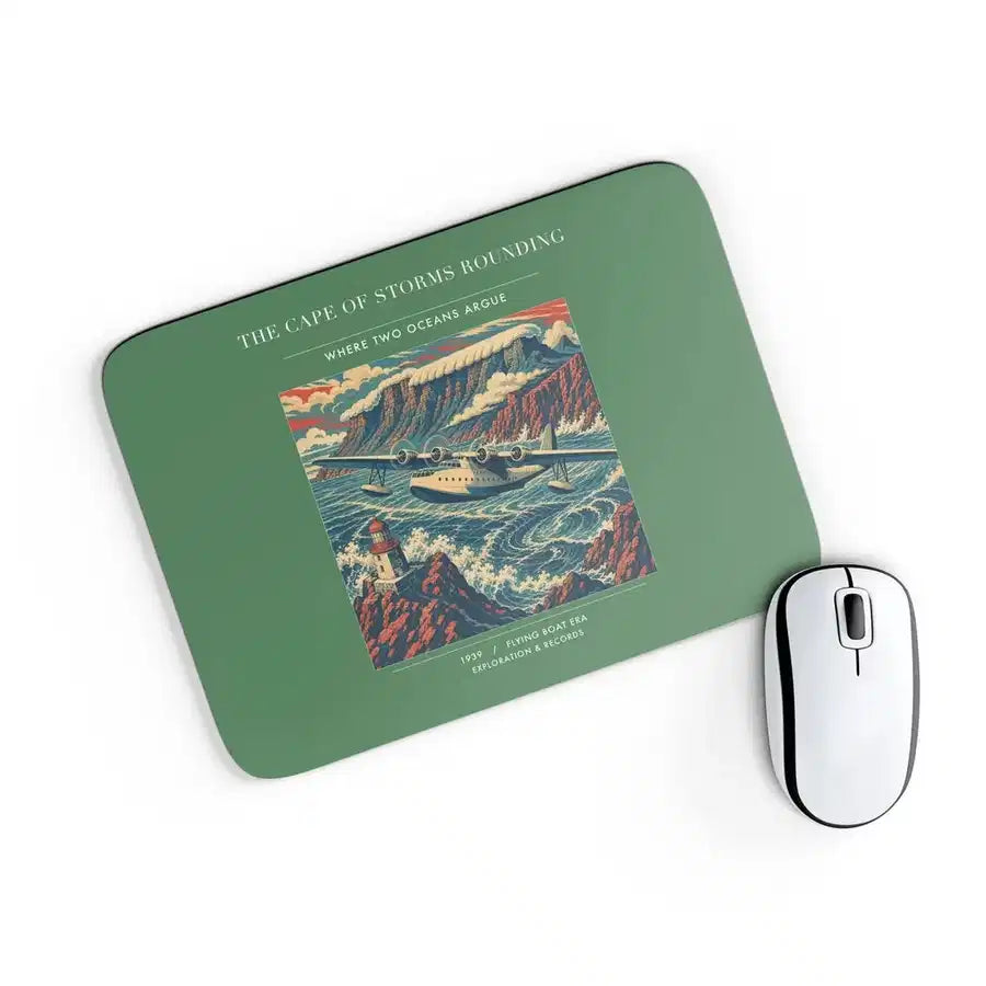 VINTAGE G4494 - The Cape Of Storms Rounding - Designed Mouse Pads design on green rectangle