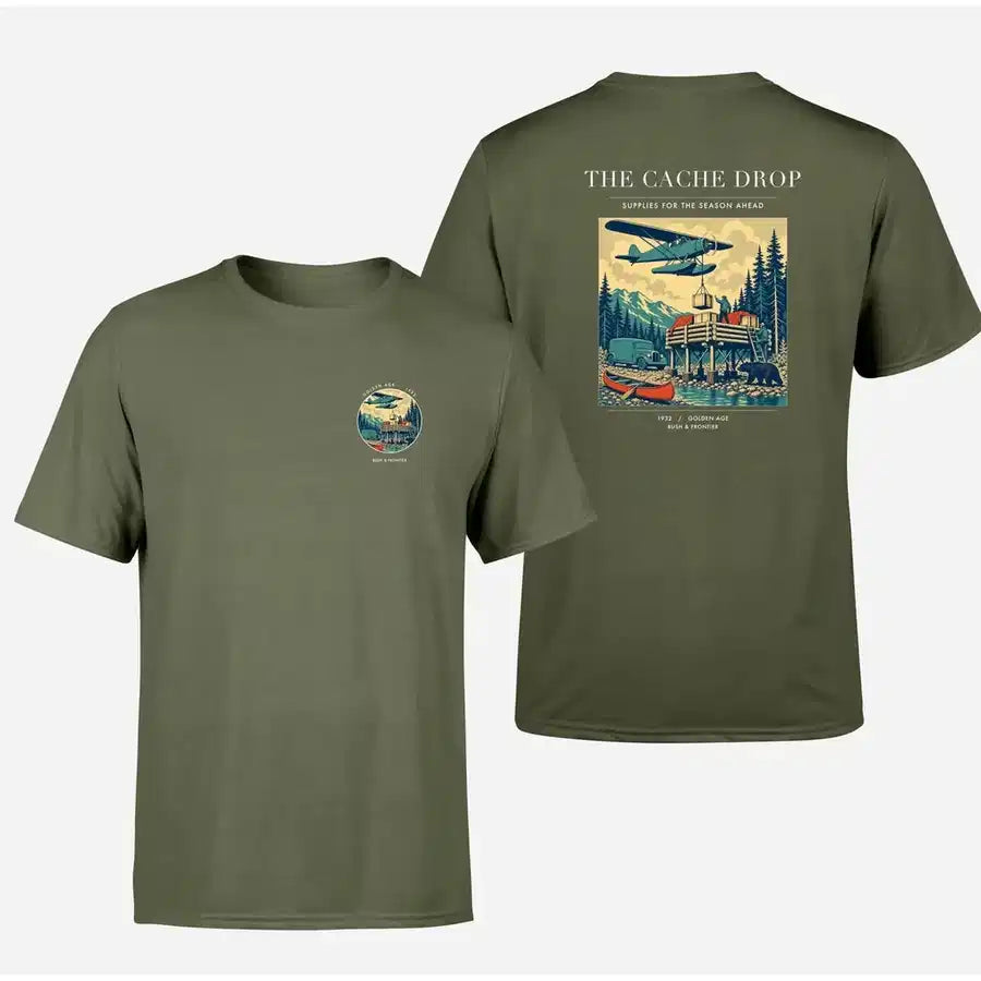VINTAGE G4283 - The Cache Drop - Double-Side T-Shirt design on greenarmy double side t shirt