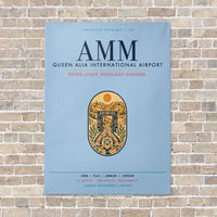 Thumbnail for Queen Alia International Airport AMM vertical canvas print - no frame - light blue background