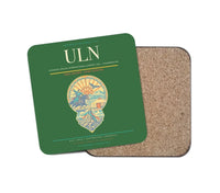 Thumbnail for Chinggis Khaan International Airport (ULN) design on green 1 piece coaster