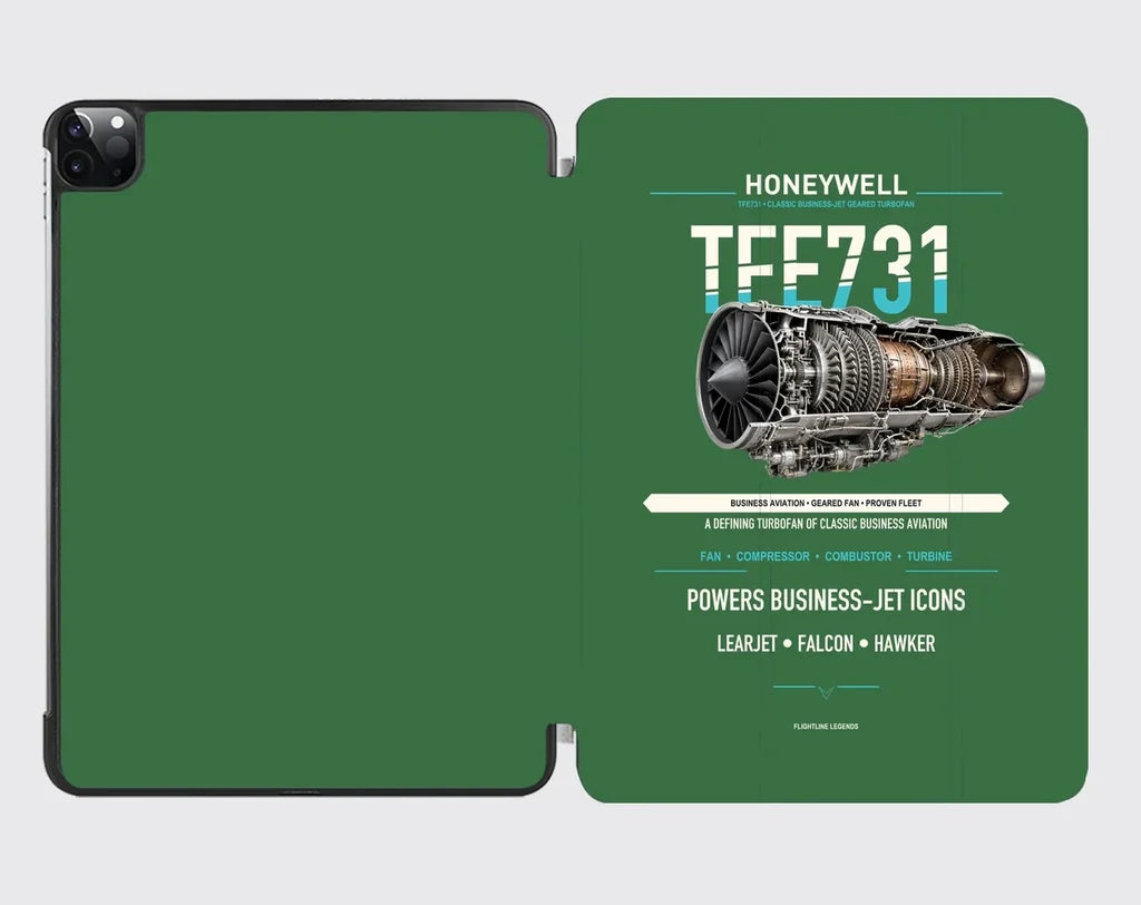 TFE731 design on green ipad tablet case