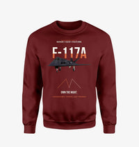 Thumbnail for F-117A Nighthawk Own The Night design on wine red sweatshirt