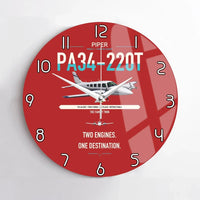 Thumbnail for Piper PA-34-220T Seneca V design on red no frame wall clock