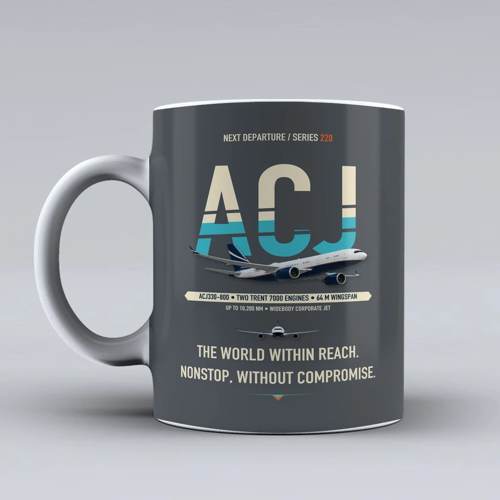 ACJ330neo Mug design on gray airbus
