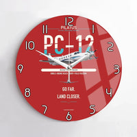 Thumbnail for Pilatus PC-12 PRO design on red no frame wall clock