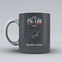 Thumbnail for Leonardo CH-149 Cormorant design on gray ceramic mug, double-side print
