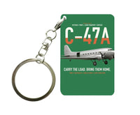 Thumbnail for C-47A Skytrain design on green designed key chain, double-side print