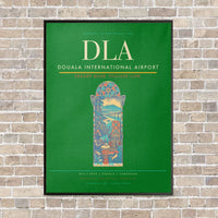 Thumbnail for Douala International Airport DLA vertical canvas print - framed - green background