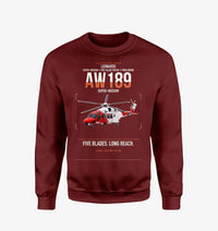 Thumbnail for Leonardo AW189 design on wine red sweatshirt