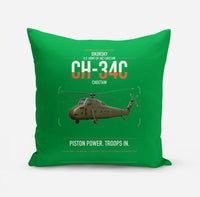 Thumbnail for Sikorsky CH-34C Choctaw design on green pillow