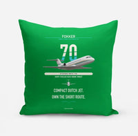 Thumbnail for Fokker 70 design on green pillow