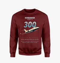Thumbnail for Bombardier Challenger 300 design on wine red sweatshirt