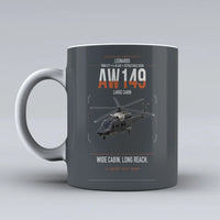 Thumbnail for Leonardo AW149 design on gray ceramic mug, double-side print