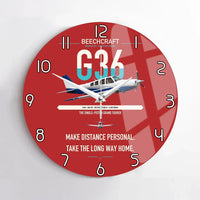 Thumbnail for Beechcraft Bonanza G36 design on red no frame wall clock